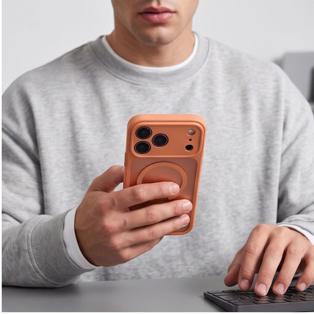 Tech-Protect iPhone 17 Pro / 18 Pro - Σκληρή Θήκη με Πλαίσιο Σιλικόνης και MagSafe - BasicMag - Matte Cosmic Orange