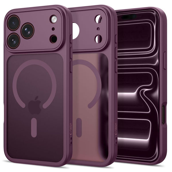 Tech-Protect iPhone 17 Pro / 18 Pro - Σκληρή Θήκη με Πλαίσιο Σιλικόνης και MagSafe - BasicMag - Matte Dark Cherry