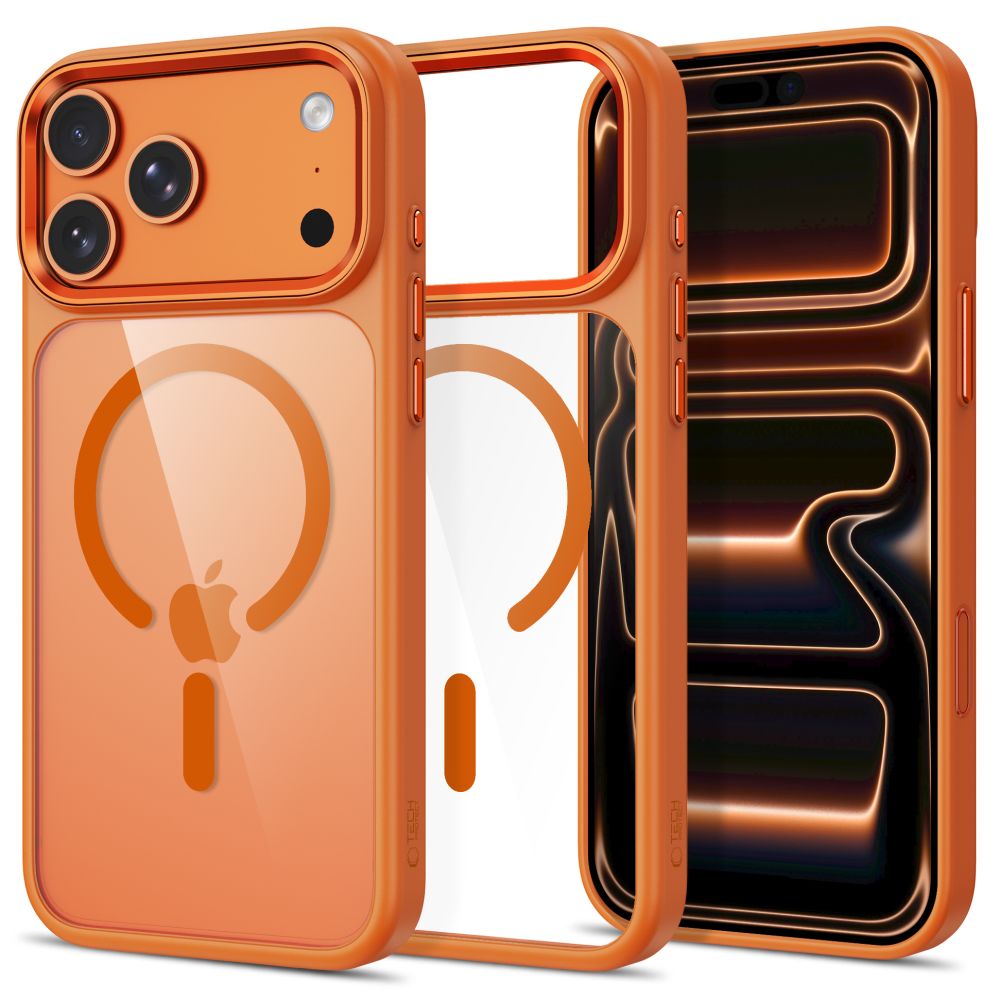 Tech-Protect iPhone 17 Pro / iPhone 18 Pro - Σκληρή Θήκη με Πλαίσιο Σιλικόνης - MagMat MagSafe CC - Cosmic Orange / Clear