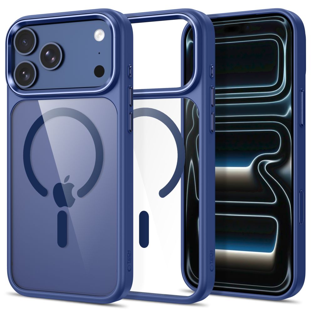 Tech-Protect iPhone 17 Pro / iPhone 18 Pro - Σκληρή Θήκη με Πλαίσιο Σιλικόνης - MagMat MagSafe CC - Deep Blue / Clear