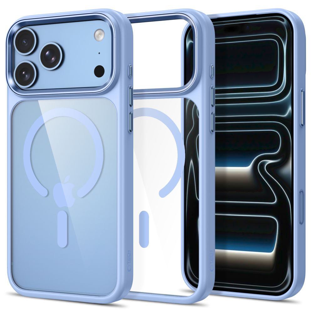 Tech-Protect iPhone 17 Pro / iPhone 18 Pro - Σκληρή Θήκη με Πλαίσιο Σιλικόνης - MagMat MagSafe CC - Light Blue / Clear