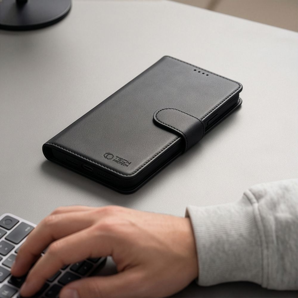 Tech-Protect iPhone 17 Pro / iPhone 18 Pro - Θήκη Πορτοφόλι Stand από Δερματίνη με Αποσπώμενη θήκη MagSafe - Matte Black