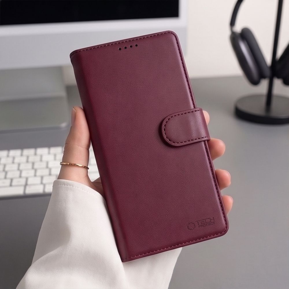 Tech-Protect iPhone 17 Pro / iPhone 18 Pro - Θήκη Πορτοφόλι Stand από Δερματίνη με Αποσπώμενη θήκη MagSafe - Mulberry