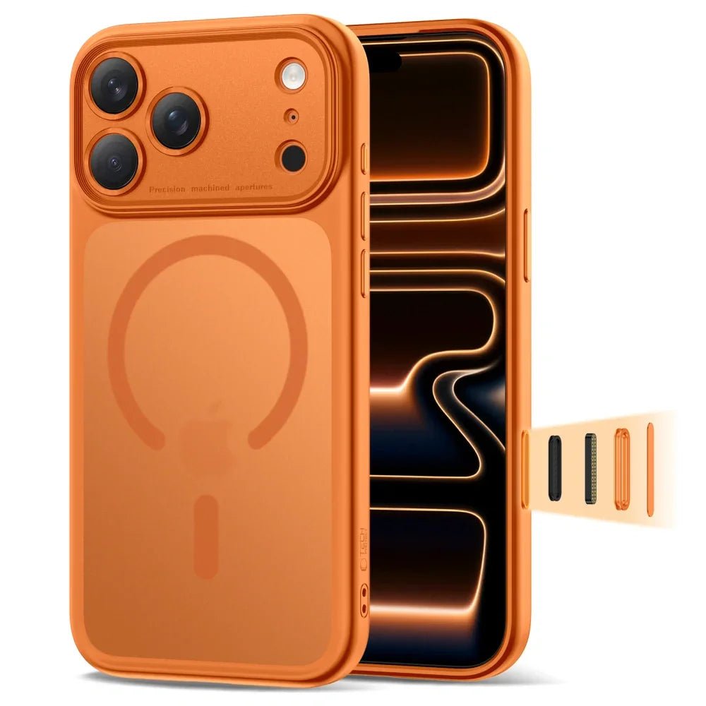 Tech - Protect iPhone 17 Pro - MagPeak MagSafe CC - Σκληρή Θήκη με Πλαίσιο Σιλικόνης - Matte Cosmic Orange
