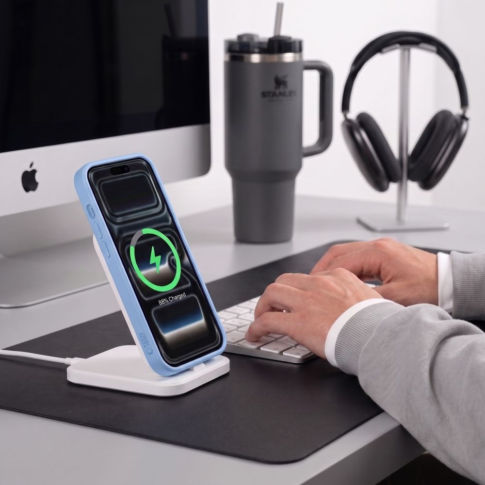 Tech-Protect iPhone 17 Pro Max / 18 Pro Max - Σκληρή Θήκη με Πλαίσιο Σιλικόνης και MagSafe - BasicMag - Matte Light Blue