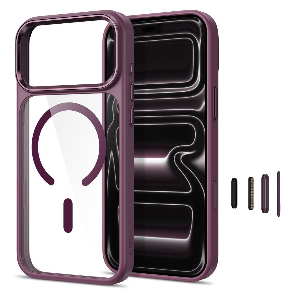 Tech-Protect iPhone 17 Pro Max / iPhone 18 Pro Max - Σκληρή Θήκη με Πλαίσιο Σιλικόνης - MagMat MagSafe CC - Dark Cherry / Clear