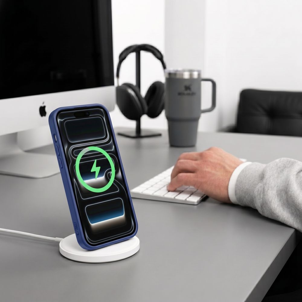 Tech-Protect iPhone 17 Pro Max / iPhone 18 Pro Max - Σκληρή Θήκη με Πλαίσιο Σιλικόνης - MagMat MagSafe CC - Deep Blue / Clear