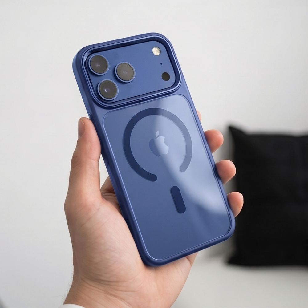Tech-Protect iPhone 17 Pro Max / iPhone 18 Pro Max - Σκληρή Θήκη με Πλαίσιο Σιλικόνης - MagMat MagSafe CC - Deep Blue / Clear
