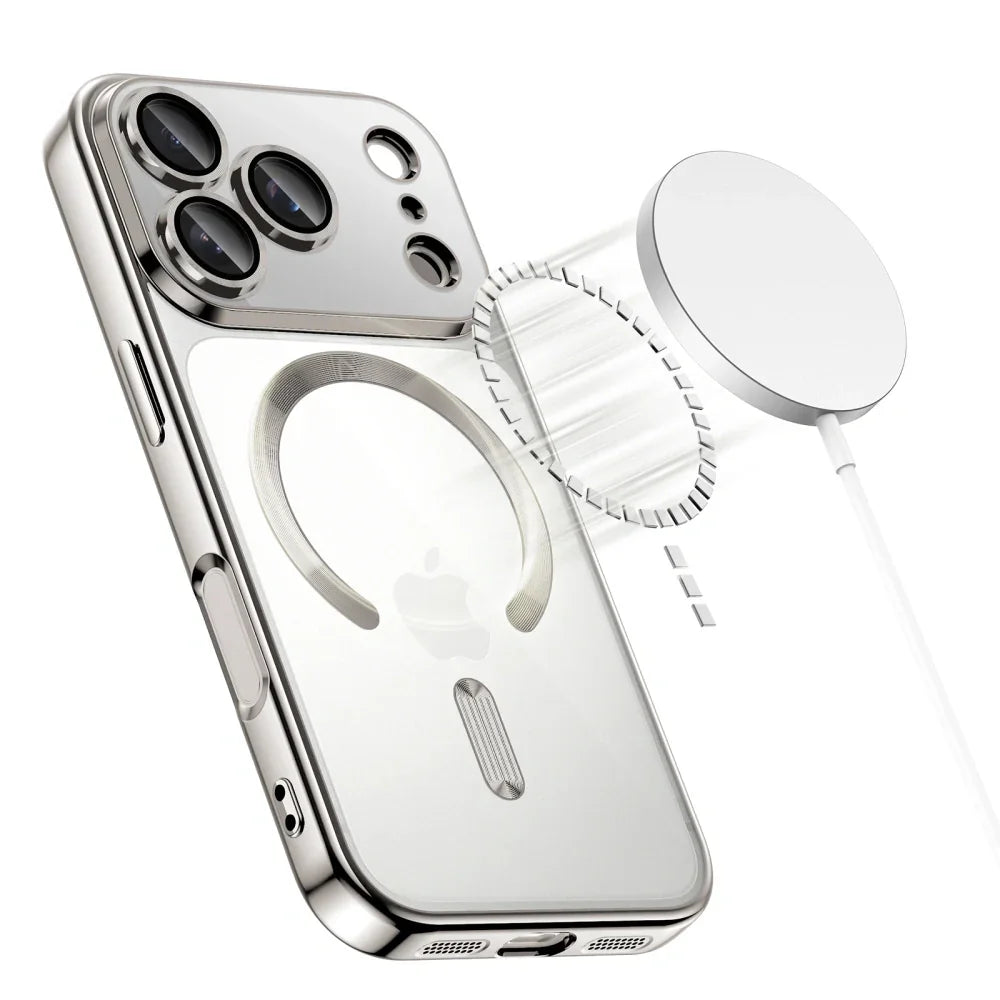 Tech - Protect iPhone 17 Pro Max MagFlex - Θήκη Σιλικόνης TPU με MagSafe - Clear / Shiny Silver