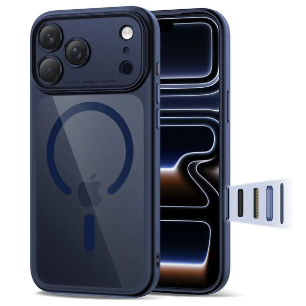 Tech - Protect iPhone 17 Pro Max - MagPeak MagSafe CC - Σκληρή Θήκη με Πλαίσιο Σιλικόνης - Deep Blue / Clear