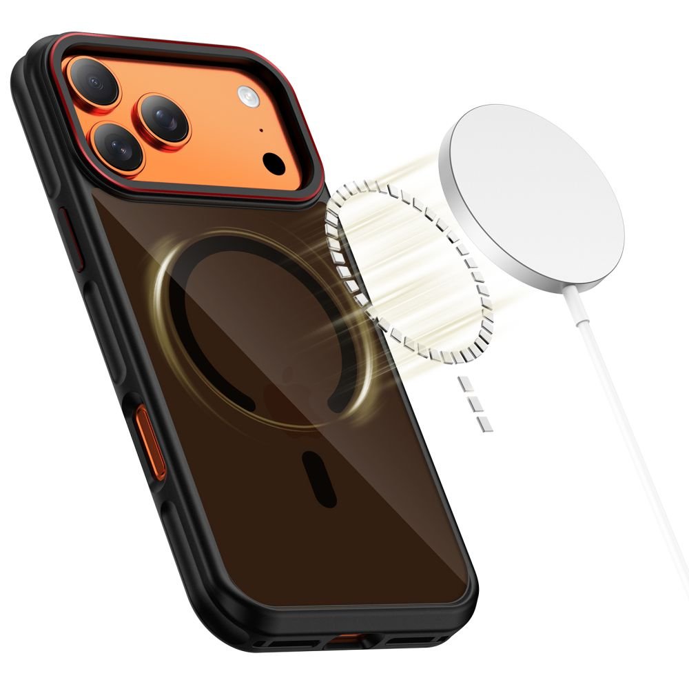Tech - Protect iPhone 17 Pro Max - Σκληρή Θήκη με Πλαίσιο Σιλικόνης και MagSafe - MagHybrid - Ημιδιάφανη Black / Red