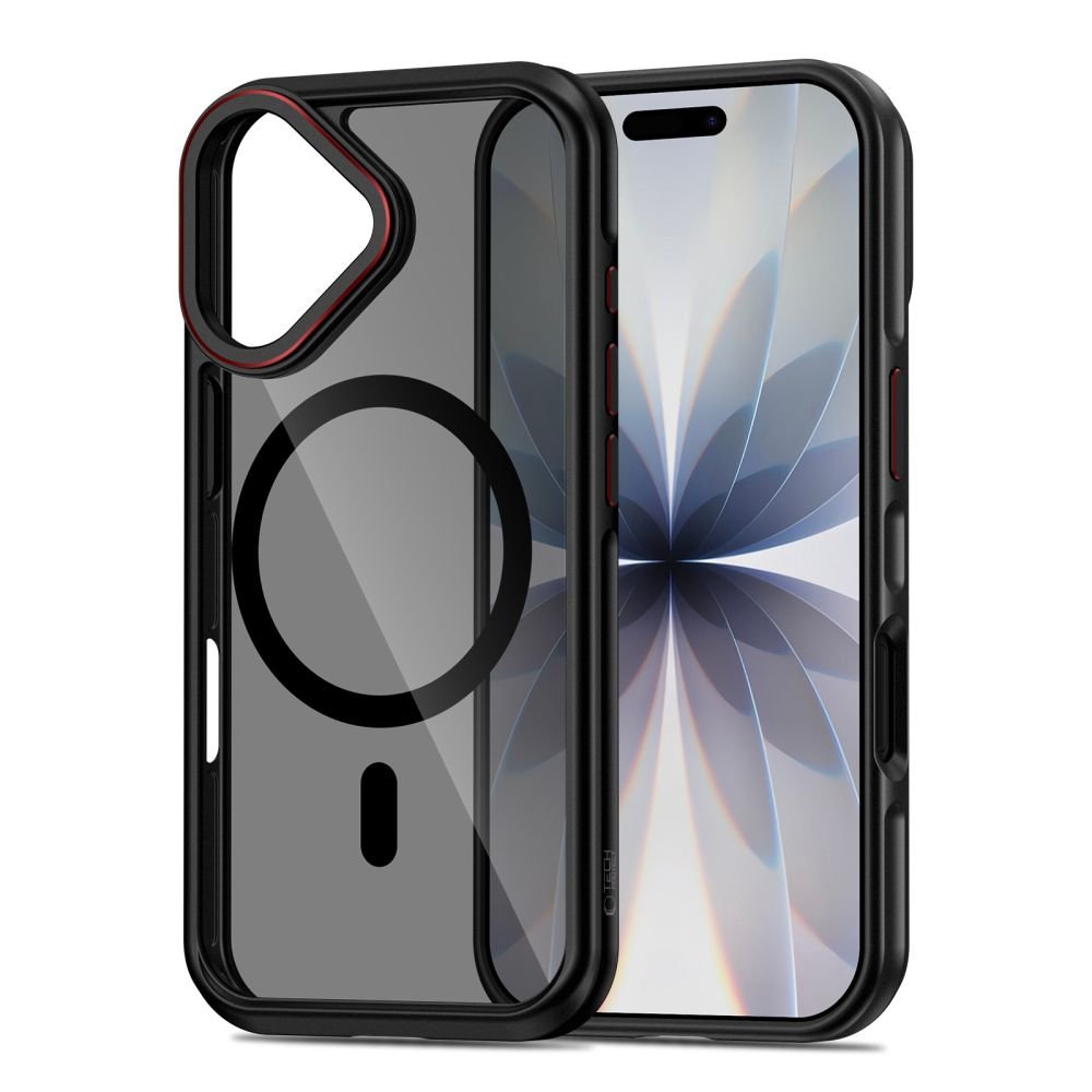 Tech - Protect iPhone 17 - Σκληρή Θήκη με Πλαίσιο Σιλικόνης και MagSafe - MagHybrid - Ημιδιάφανη Black / Red