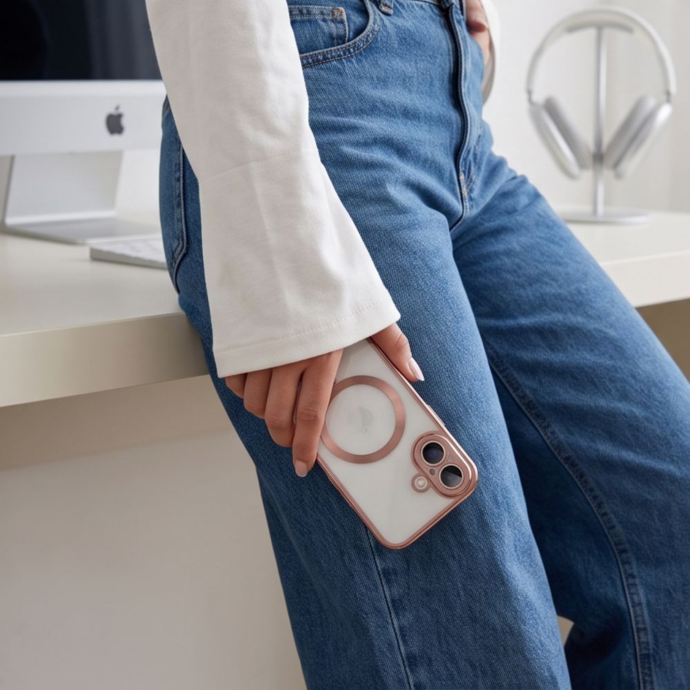 Tech-Protect iPhone 17 - Θήκη Σιλικόνης TPU με MagSafe - MagFlex - Διάφανη / Shiny Rose Gold