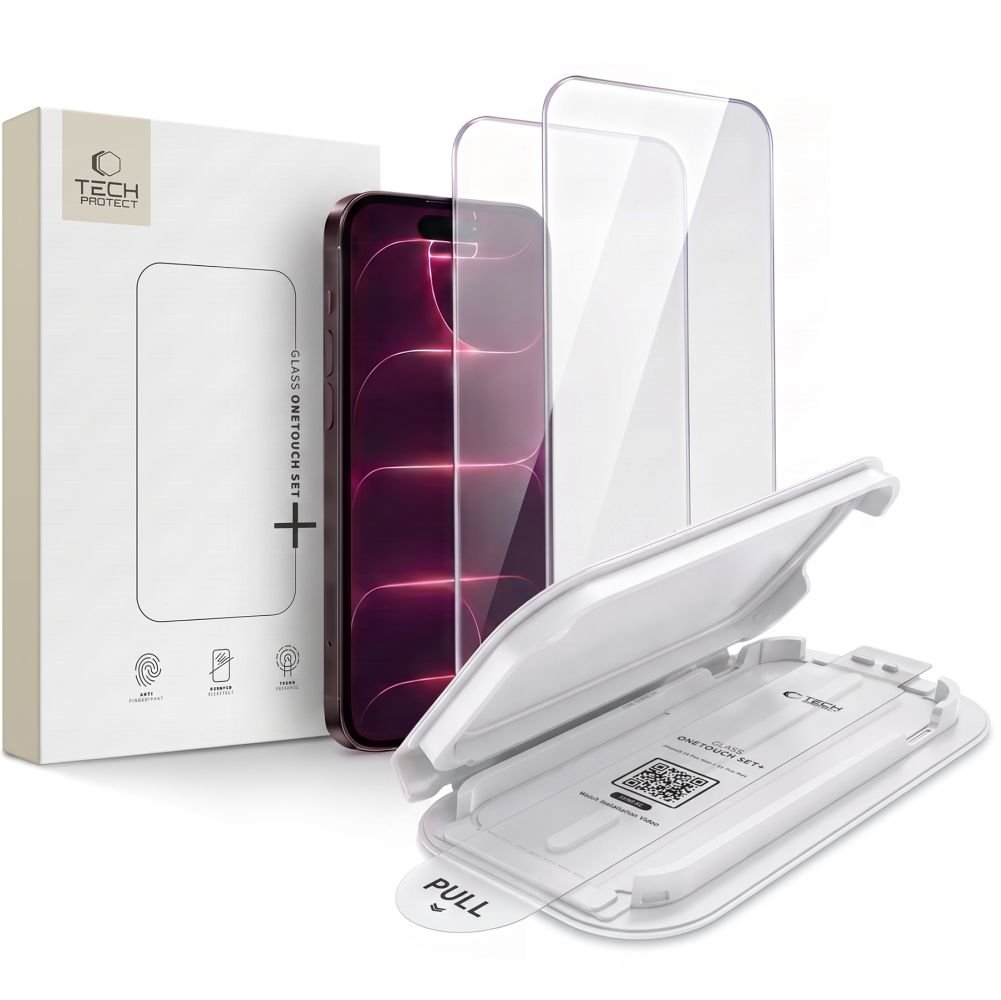 Tech-Protect iPhone 18 Pro / iPhone 17 Pro - Αντιχαρακτικό Γυαλί Οθόνης - OneTouch Set Plus - 2 Τεμάχια - Διάφανo