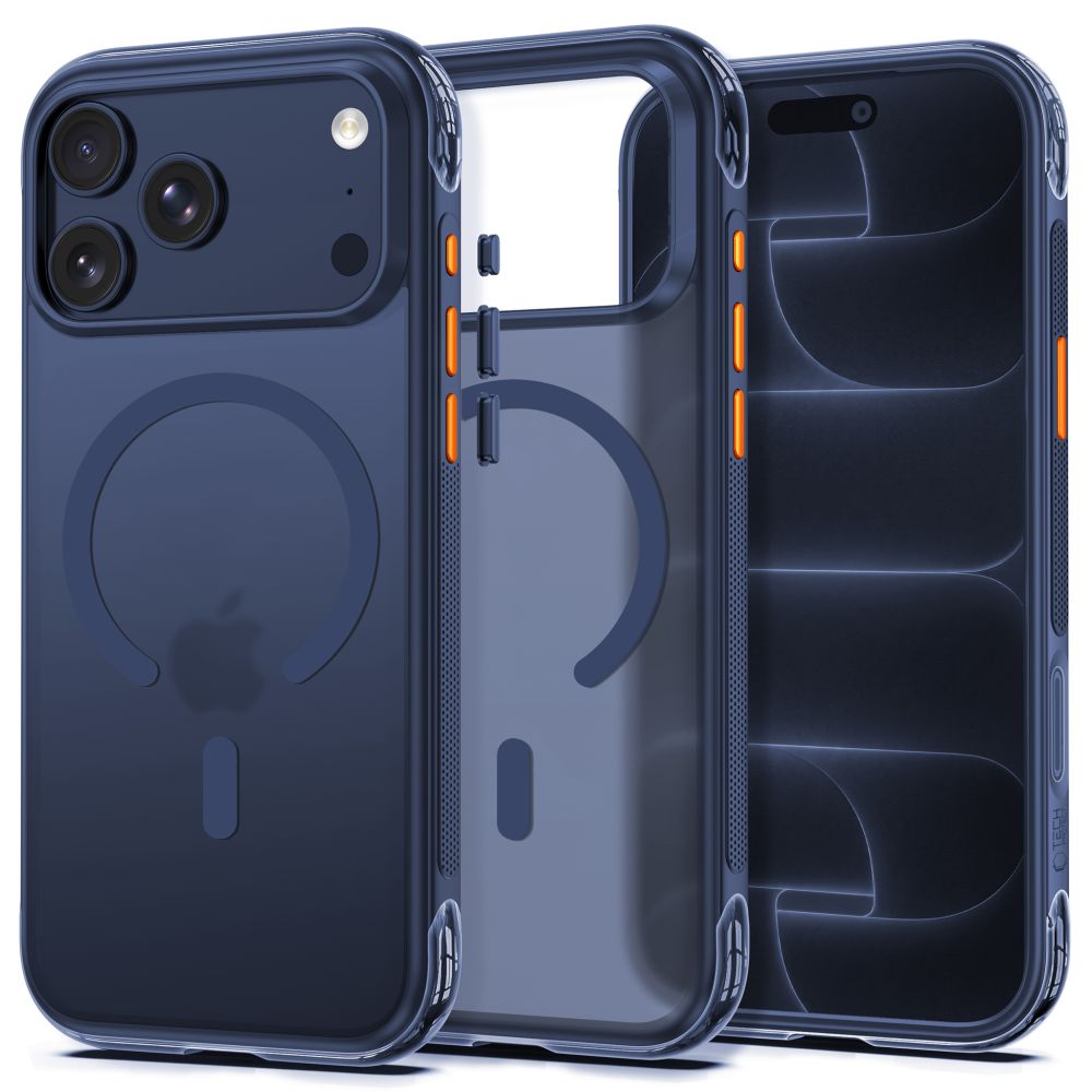 Tech-Protect iPhone 18 Pro / iPhone 17 Pro - Σκληρή Θήκη MagSafe με Πλαίσιο Σιλικόνης - MagAir CC - Matte Deep Blue