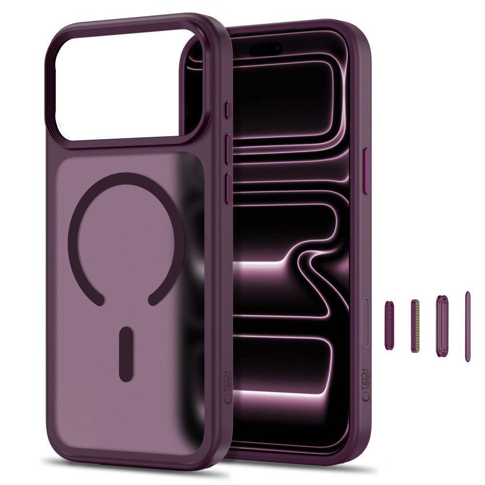 Tech-Protect iPhone 18 Pro / iPhone 17 Pro - Σκληρή Θήκη MagSafe με Πλαίσιο Σιλικόνης - MagMat CC - Matte Burgundy