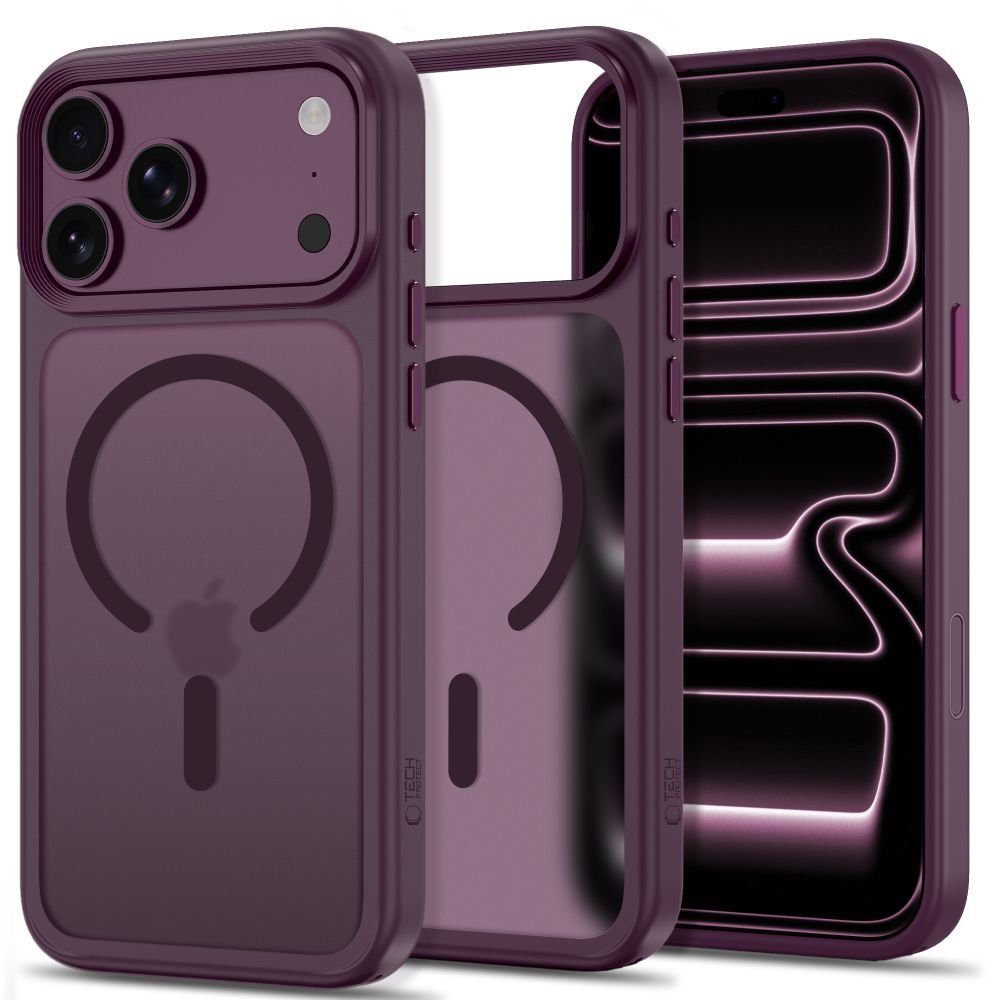 Tech-Protect iPhone 18 Pro / iPhone 17 Pro - Σκληρή Θήκη MagSafe με Πλαίσιο Σιλικόνης - MagMat CC - Matte Burgundy