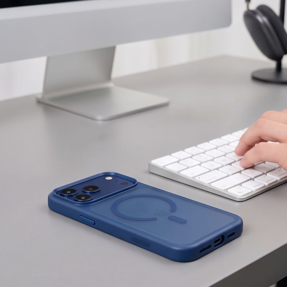 Tech-Protect iPhone 18 Pro / iPhone 17 Pro - Σκληρή Θήκη MagSafe με Πλαίσιο Σιλικόνης - MagMat CC - Matte Deep Blue