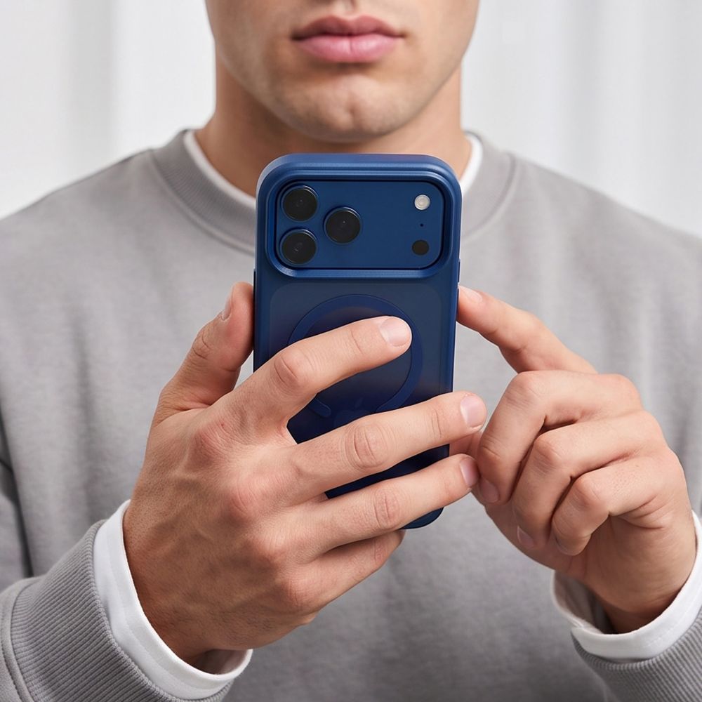 Tech-Protect iPhone 18 Pro / iPhone 17 Pro - Σκληρή Θήκη MagSafe με Πλαίσιο Σιλικόνης - MagMat CC - Matte Deep Blue