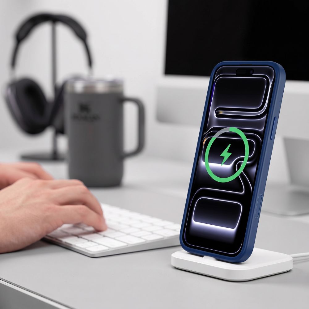 Tech-Protect iPhone 18 Pro / iPhone 17 Pro - Σκληρή Θήκη MagSafe με Πλαίσιο Σιλικόνης - MagMat CC - Matte Deep Blue