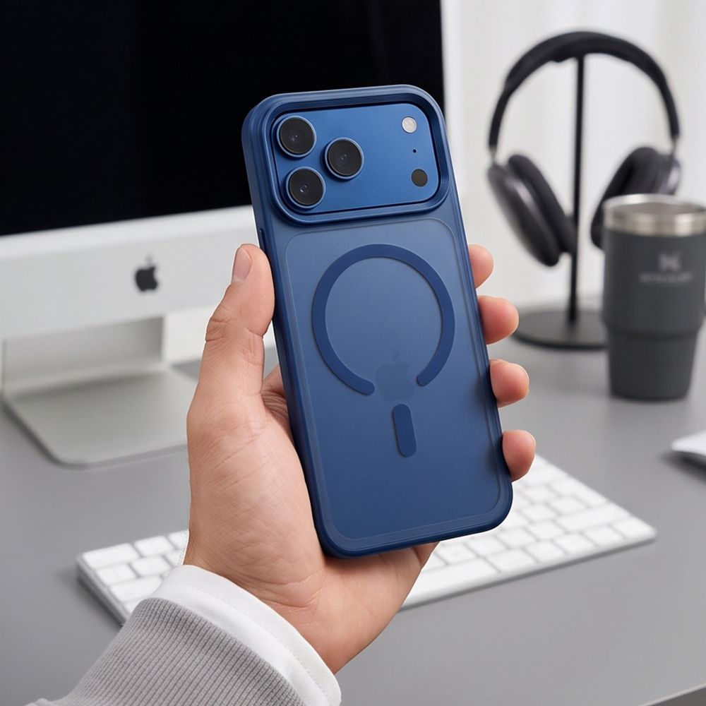 Tech-Protect iPhone 18 Pro / iPhone 17 Pro - Σκληρή Θήκη MagSafe με Πλαίσιο Σιλικόνης - MagMat CC - Matte Deep Blue