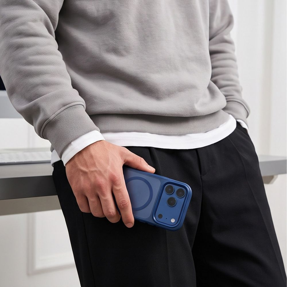 Tech-Protect iPhone 18 Pro / iPhone 17 Pro - Σκληρή Θήκη MagSafe με Πλαίσιο Σιλικόνης - MagMat CC - Matte Deep Blue