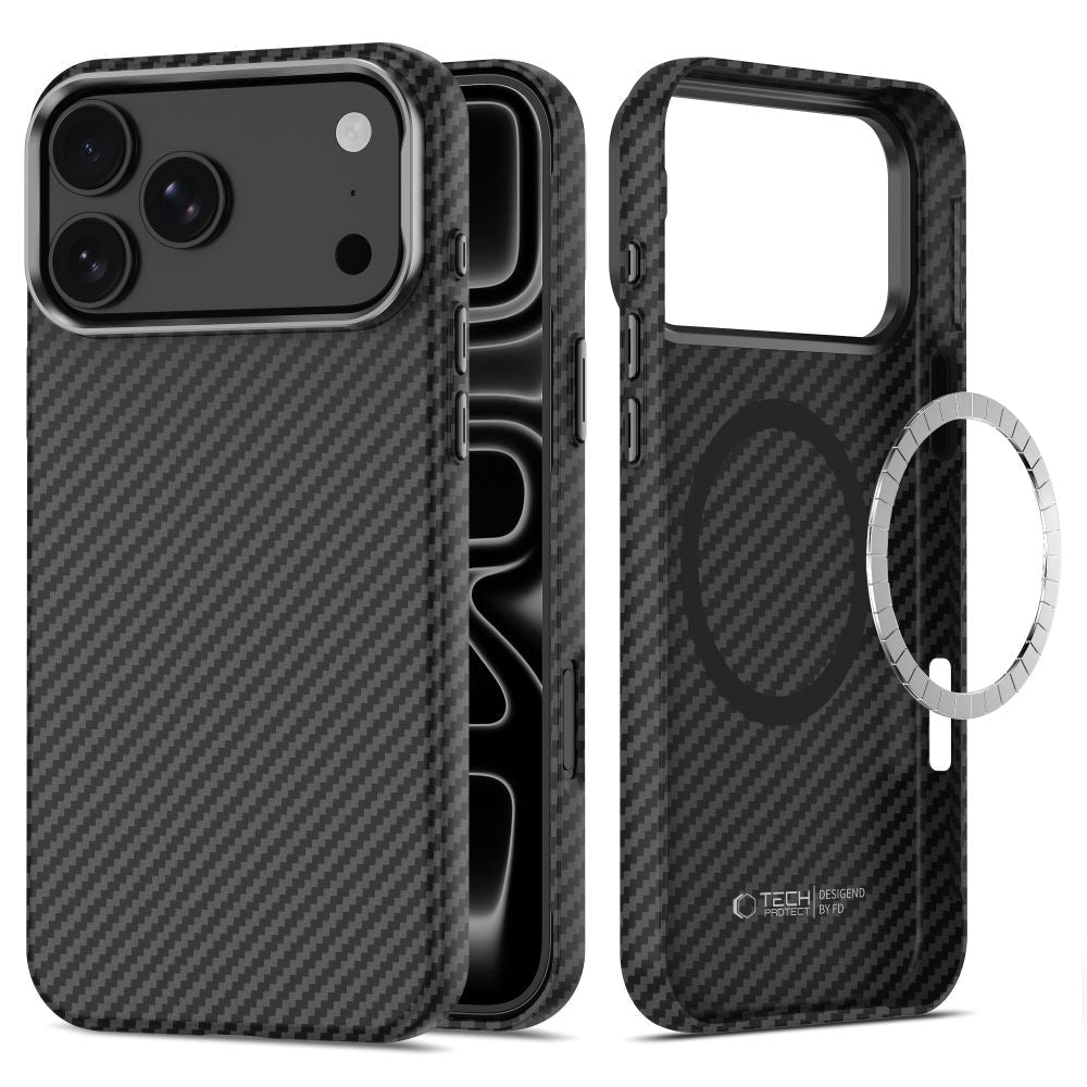 Tech-Protect iPhone 18 Pro / iPhone 17 Pro - Σκληρή Θήκη με MagSafe - Ion Carbon - Black / Silver
