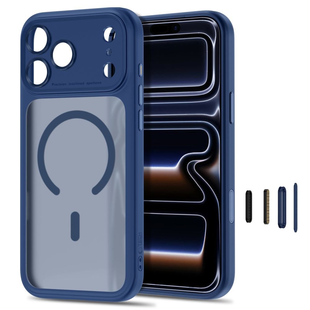 Tech-Protect iPhone 18 Pro / iPhone 17 Pro - Σκληρή Θήκη με Πλαίσιο Σιλικόνης και MagSafe - MagPeak MagSafe CC - Matte Deep Blue