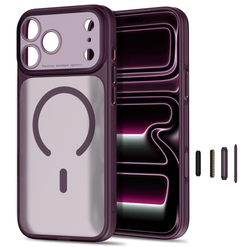 Tech-Protect iPhone 18 Pro / iPhone 17 Pro - Σκληρή Θήκη με Πλαίσιο Σιλικόνης και MagSafe - MagPrime MagSafe CC - Matte Burgundy