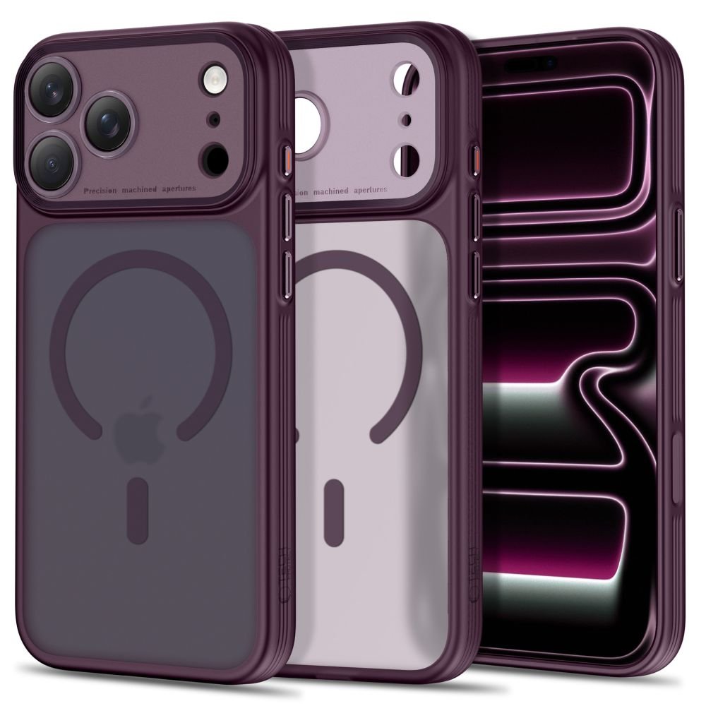Tech-Protect iPhone 18 Pro / iPhone 17 Pro - Σκληρή Θήκη με Πλαίσιο Σιλικόνης και MagSafe - MagPrime MagSafe CC - Matte Burgundy