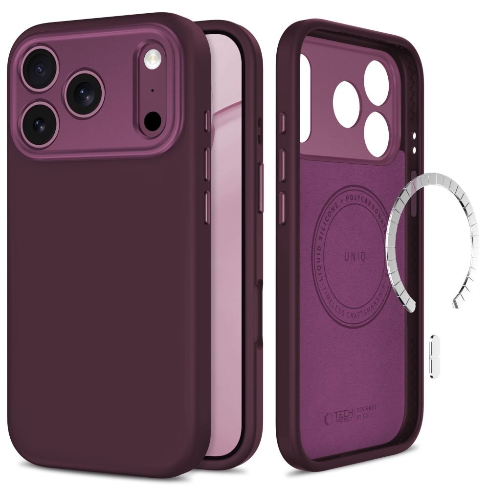 Tech-Protect iPhone 18 Pro / iPhone 17 Pro - Σκληρή Θήκη με Πλαίσιο Σιλικόνης και MagSafe - Uniq MagSafe CC - Burgundy
