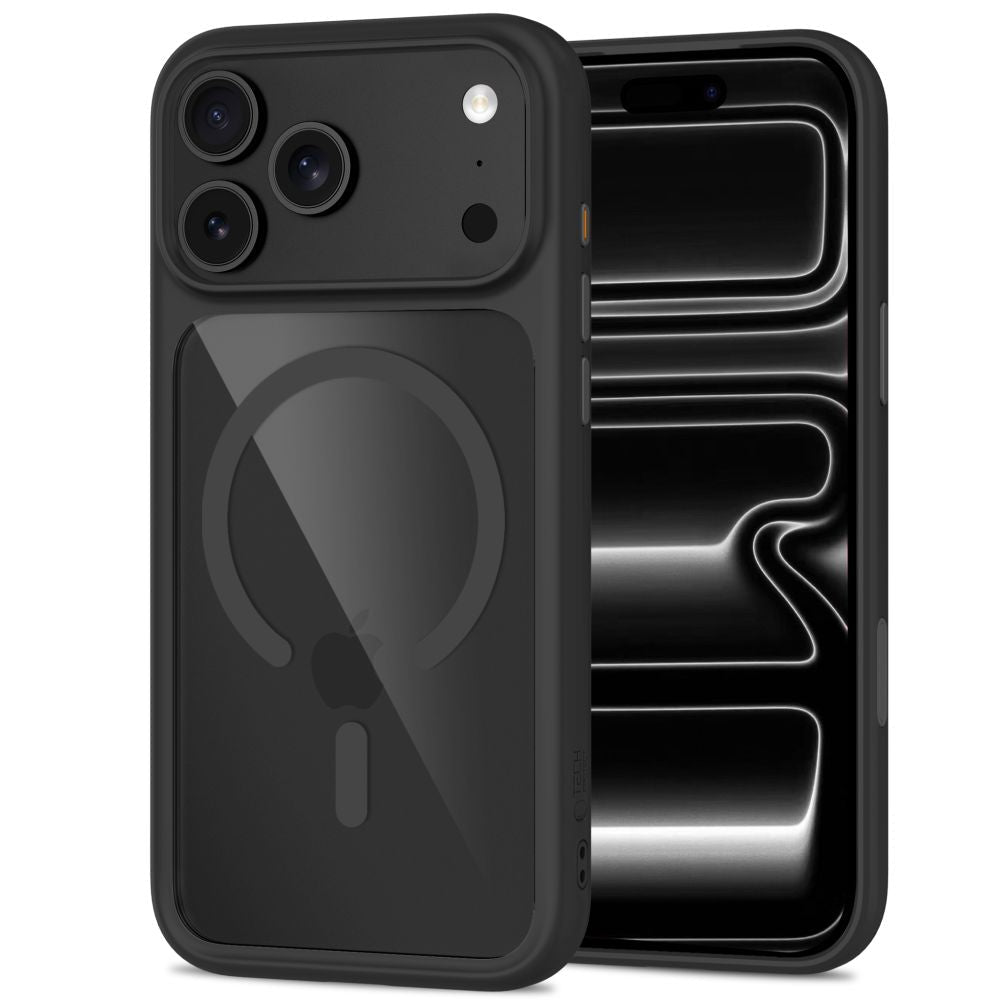 Tech-Protect iPhone 18 Pro / iPhone 17 Pro - Σκληρή Θήκη με Πλαίσιο Σιλικόνης MagSafe και 2 Αντιχαρακτικά Γυαλιά Οθόνης - MagOne CC - Black / Clear