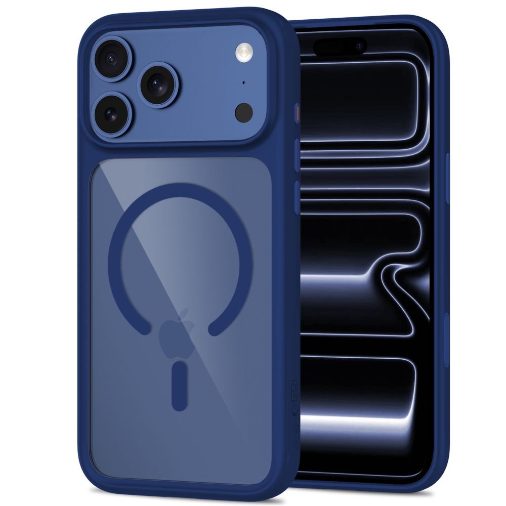 Tech-Protect iPhone 18 Pro / iPhone 17 Pro - Σκληρή Θήκη με Πλαίσιο Σιλικόνης MagSafe και 2 Αντιχαρακτικά Γυαλιά Οθόνης - MagOne CC - Deep Blue / Clear