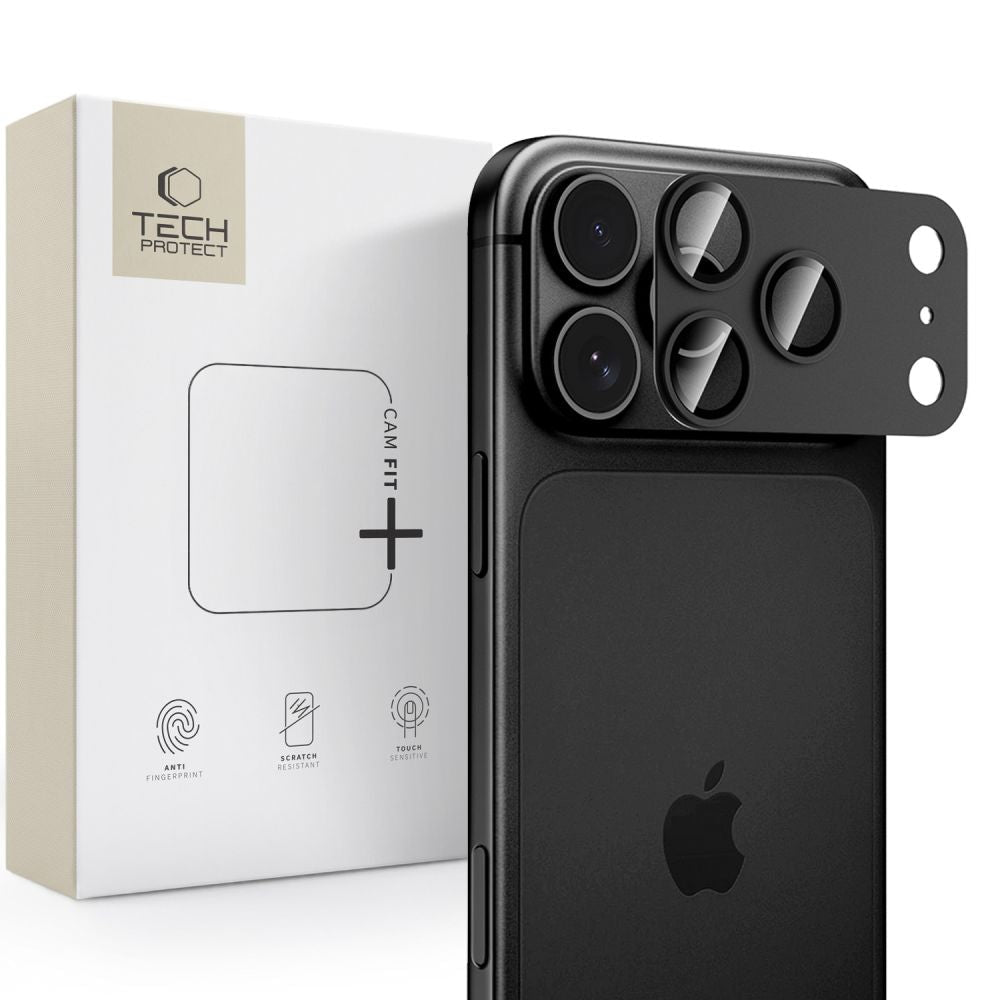 Tech-Protect iPhone 18 Pro Max - Camfull Fit+ - Προστατευτικό για την Κάμερα με Αντιχαρακτικό Γυαλί - Black