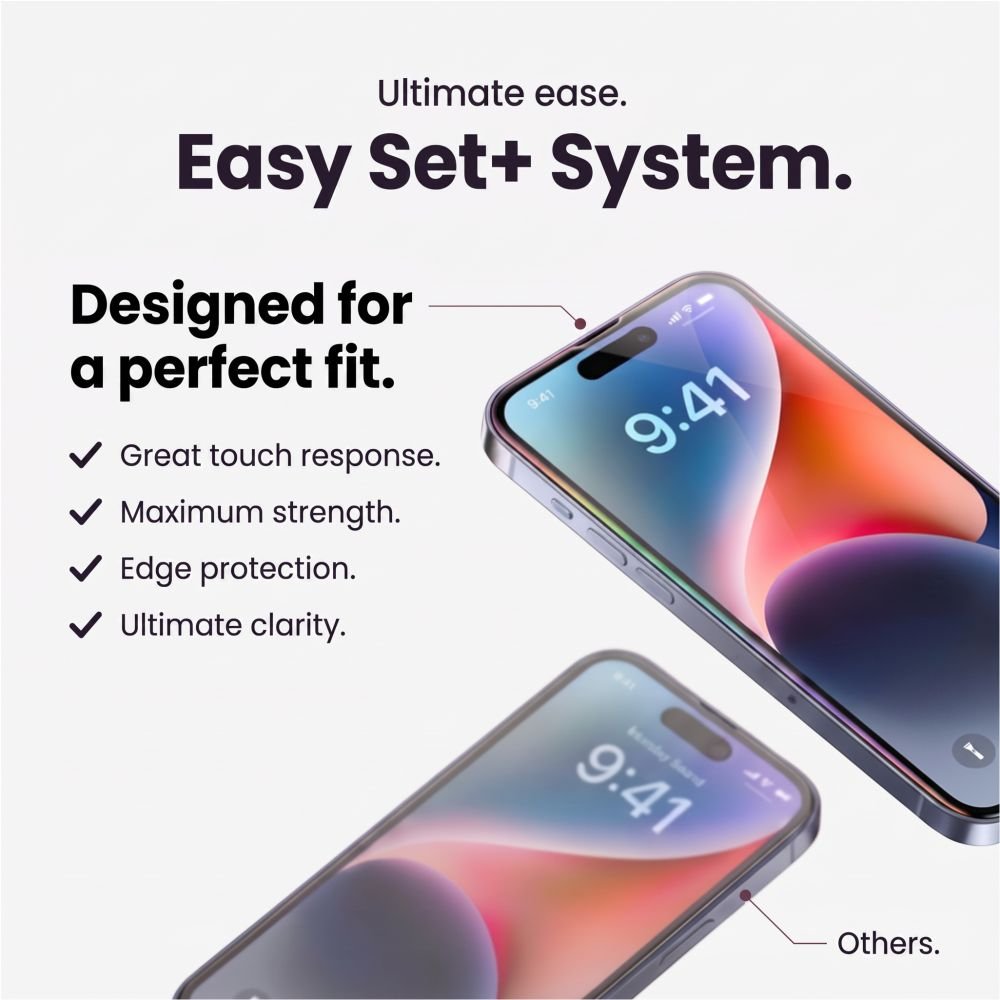 Tech-Protect iPhone 18 Pro Max Easy Set+ - Σετ με 2 Αντιχαρακτικά Γυαλιά Οθόνης με οδηγό και 1 Αντιχαρακτικό Γυαλί για την Κάμερα - Διάφανα