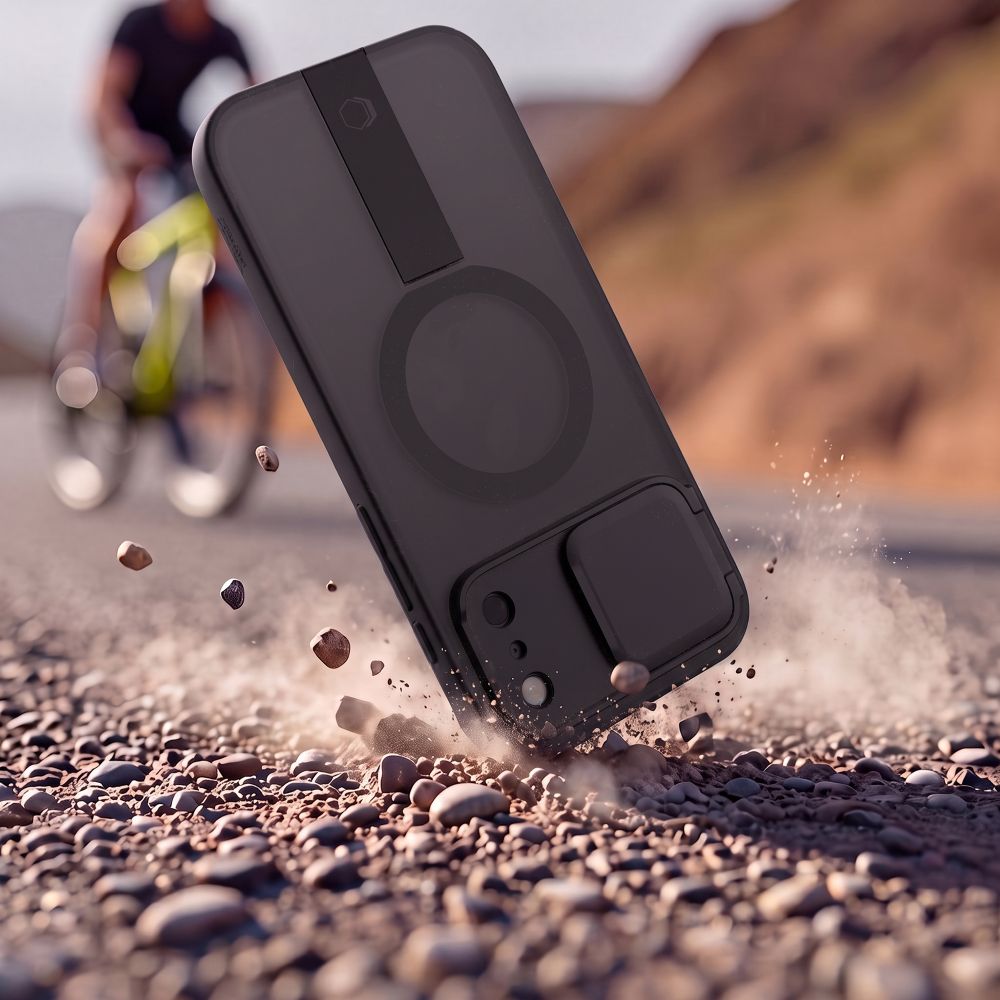 Tech-Protect iPhone 18 Pro Max / iPhone 17 Pro Max - Σκληρή Θήκη MagSafe με Ανοιγόμενο Κάλυμμα Κάμερας και Stand - Kevlar Aura MagSafe - Matte Black