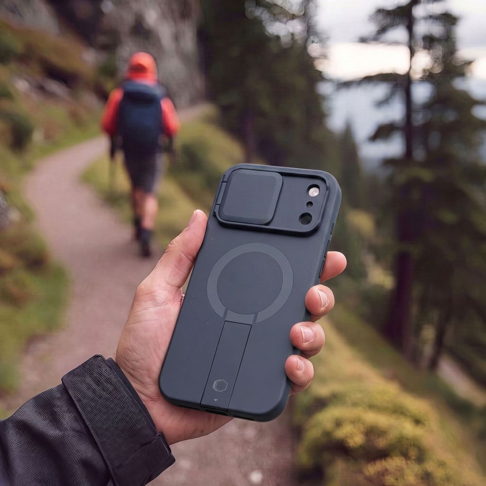 Tech-Protect iPhone 18 Pro Max / iPhone 17 Pro Max - Σκληρή Θήκη MagSafe με Ανοιγόμενο Κάλυμμα Κάμερας και Stand - Kevlar Aura MagSafe - Navy Blue