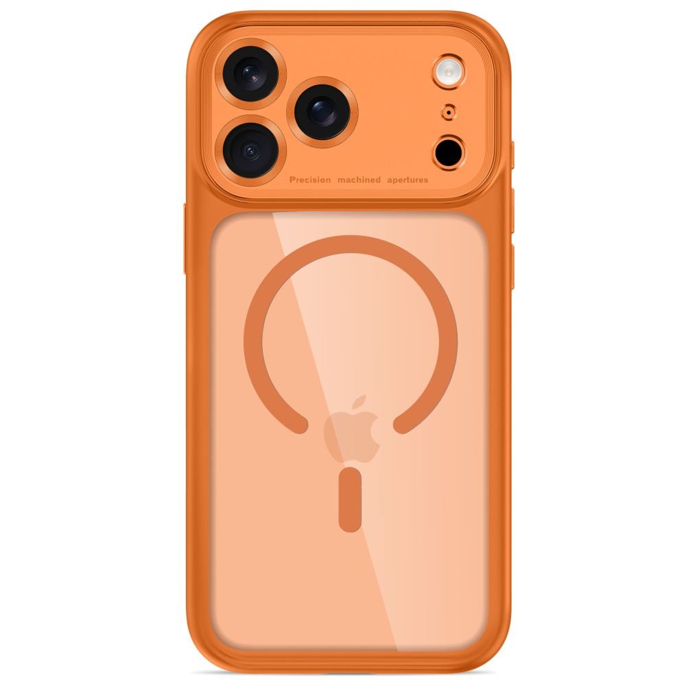 Tech-Protect iPhone 18 Pro Max / iPhone 17 Pro Max - Σκληρή Θήκη με Πλαίσιο Σιλικόνης και MagSafe - MagPeak MagSafe CC - Cosmic Orange / Clear