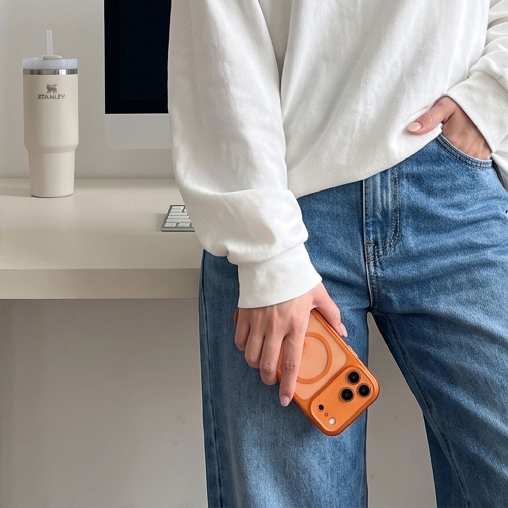 Tech-Protect iPhone 18 Pro Max / iPhone 17 Pro Max - Σκληρή Θήκη με Πλαίσιο Σιλικόνης και MagSafe - MagPeak MagSafe CC - Cosmic Orange / Clear