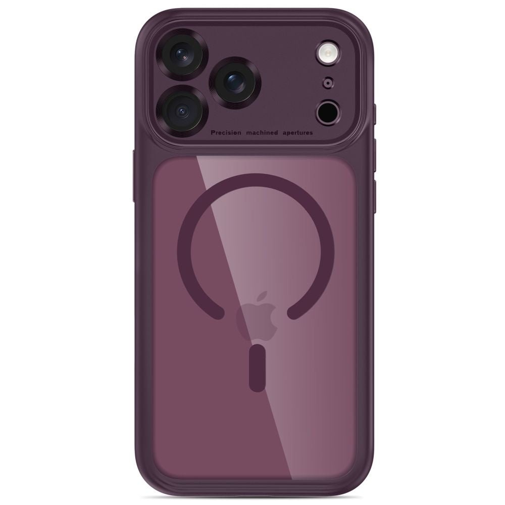 Tech-Protect iPhone 18 Pro Max / iPhone 17 Pro Max - Σκληρή Θήκη με Πλαίσιο Σιλικόνης και MagSafe - MagPeak MagSafe CC - Dark Cherry / Clear