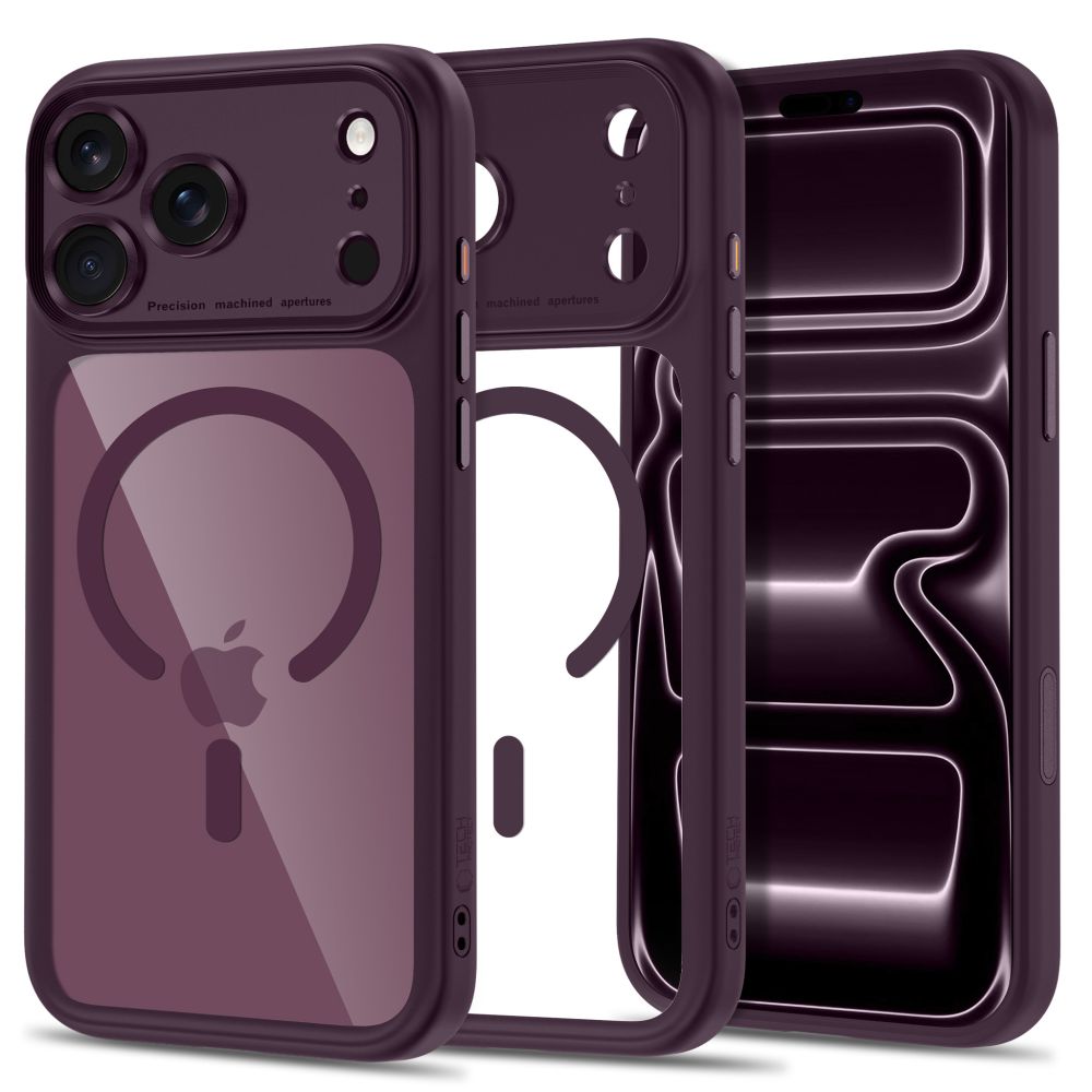 Tech-Protect iPhone 18 Pro Max / iPhone 17 Pro Max - Σκληρή Θήκη με Πλαίσιο Σιλικόνης και MagSafe - MagPeak MagSafe CC - Dark Cherry / Clear