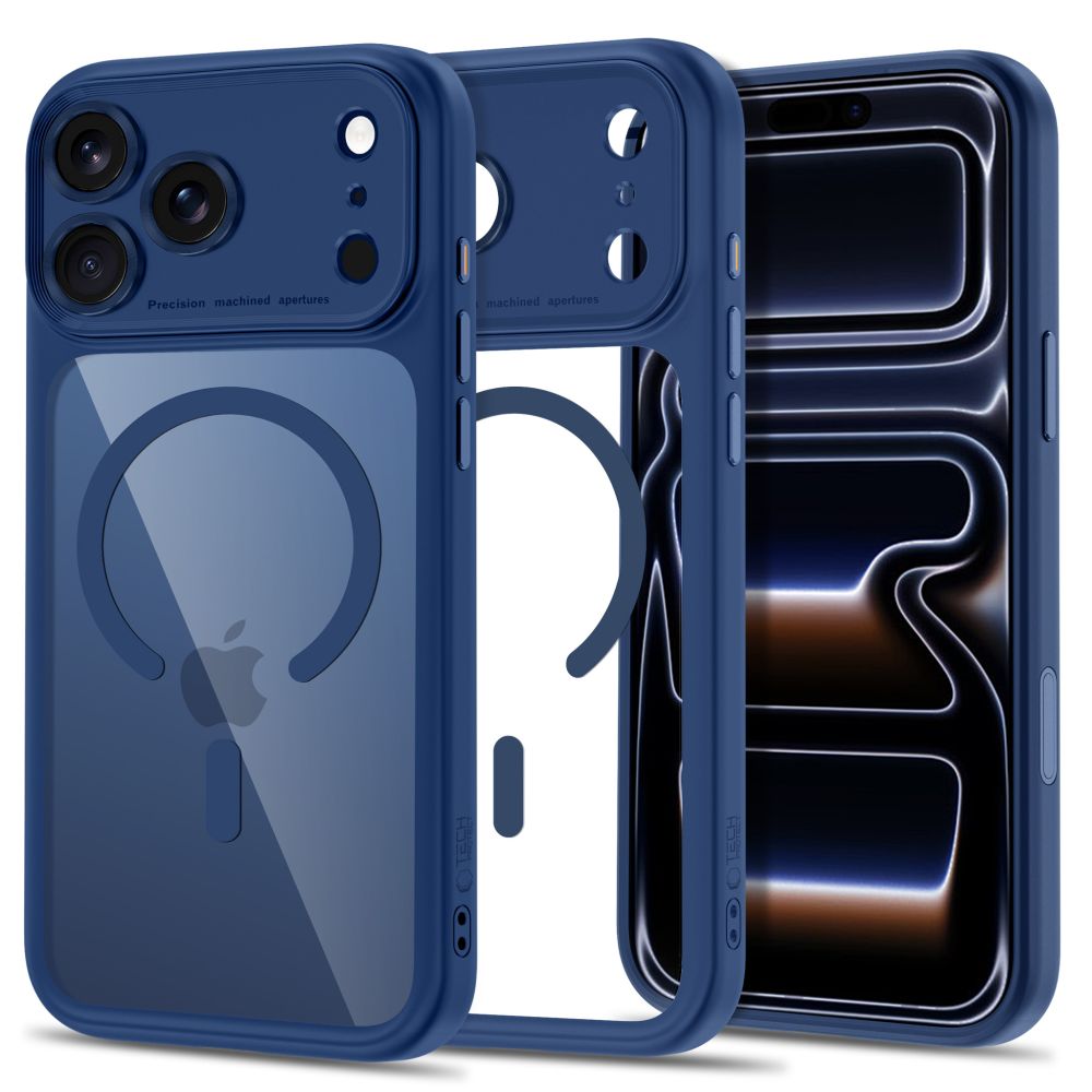 Tech-Protect iPhone 18 Pro Max / iPhone 17 Pro Max - Σκληρή Θήκη με Πλαίσιο Σιλικόνης και MagSafe - MagPeak MagSafe CC - Deep Blue / Clear