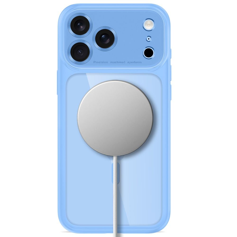 Tech-Protect iPhone 18 Pro Max / iPhone 17 Pro Max - Σκληρή Θήκη με Πλαίσιο Σιλικόνης και MagSafe - MagPeak MagSafe CC - Light Blue / Clear