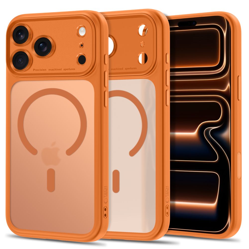 Tech-Protect iPhone 18 Pro Max / iPhone 17 Pro Max - Σκληρή Θήκη με Πλαίσιο Σιλικόνης και MagSafe - MagPeak MagSafe CC - Matte Cosmic Orange