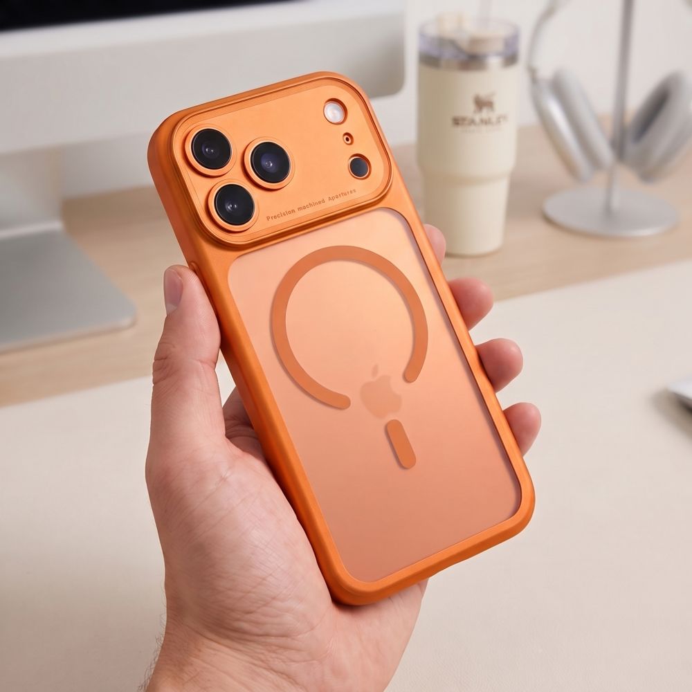 Tech-Protect iPhone 18 Pro Max / iPhone 17 Pro Max - Σκληρή Θήκη με Πλαίσιο Σιλικόνης και MagSafe - MagPeak MagSafe CC - Matte Cosmic Orange