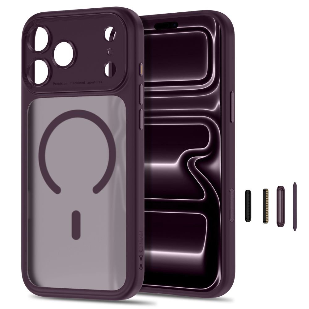 Tech-Protect iPhone 18 Pro Max / iPhone 17 Pro Max - Σκληρή Θήκη με Πλαίσιο Σιλικόνης και MagSafe - MagPeak MagSafe CC - Matte Dark Cherry