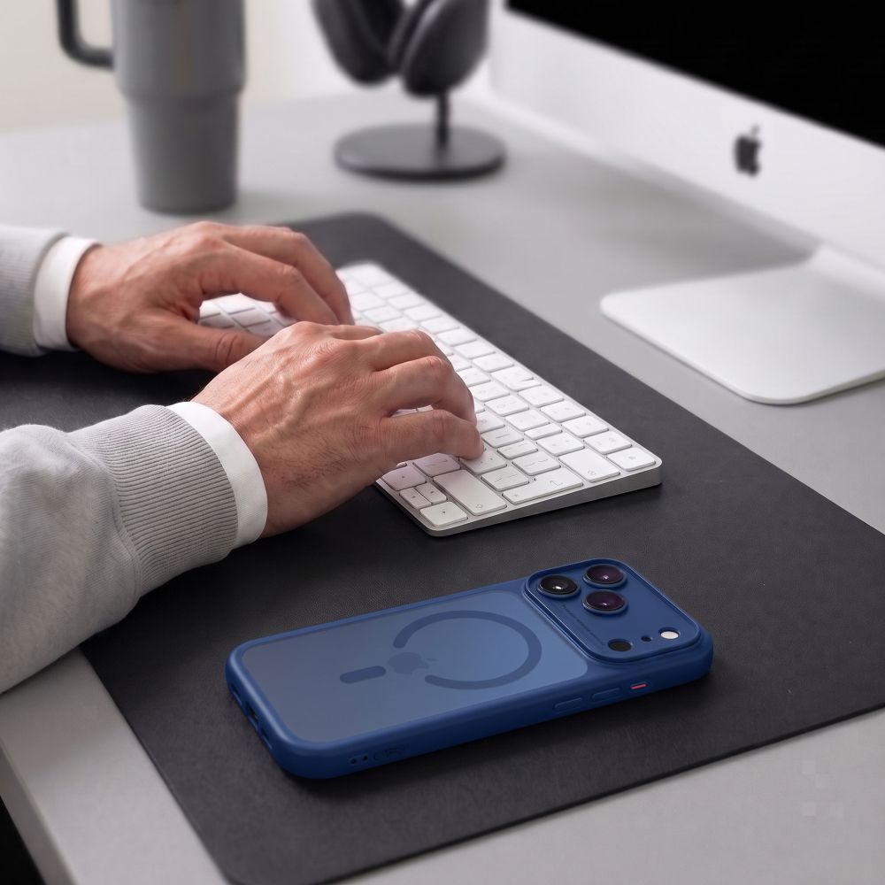 Tech-Protect iPhone 18 Pro Max / iPhone 17 Pro Max - Σκληρή Θήκη με Πλαίσιο Σιλικόνης και MagSafe - MagPeak MagSafe CC - Matte Deep Blue