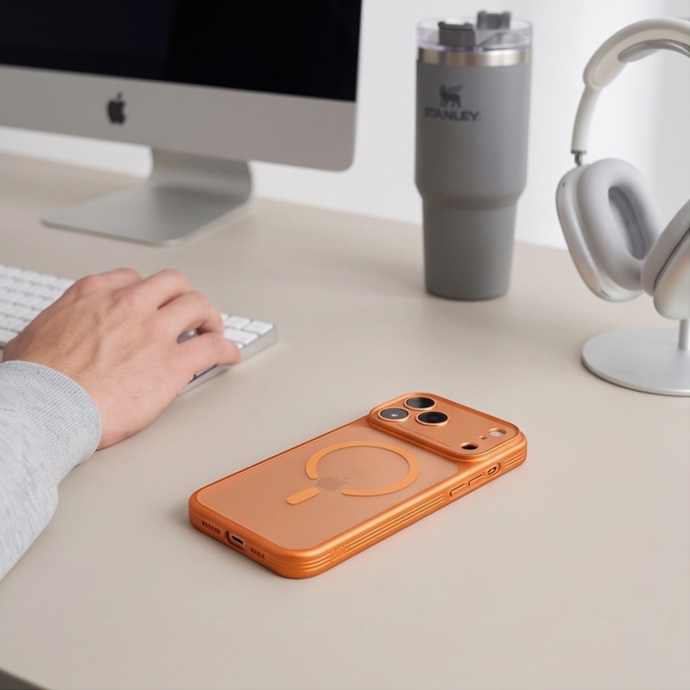 Tech-Protect iPhone 18 Pro Max / iPhone 17 Pro Max - Σκληρή Θήκη με Πλαίσιο Σιλικόνης και MagSafe - MagPrime MagSafe CC - Matte Cosmic Orange