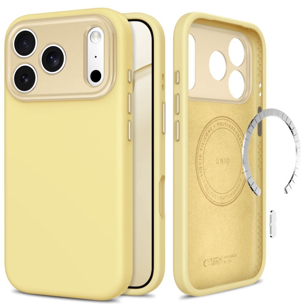 Tech-Protect iPhone 18 Pro Max / iPhone 17 Pro Max - Σκληρή Θήκη με Πλαίσιο Σιλικόνης και MagSafe - Uniq MagSafe CC - Mellow Yellow
