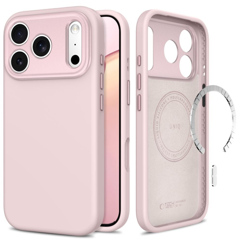 Tech-Protect iPhone 18 Pro Max / iPhone 17 Pro Max - Σκληρή Θήκη με Πλαίσιο Σιλικόνης και MagSafe - Uniq MagSafe CC - Soft Pink